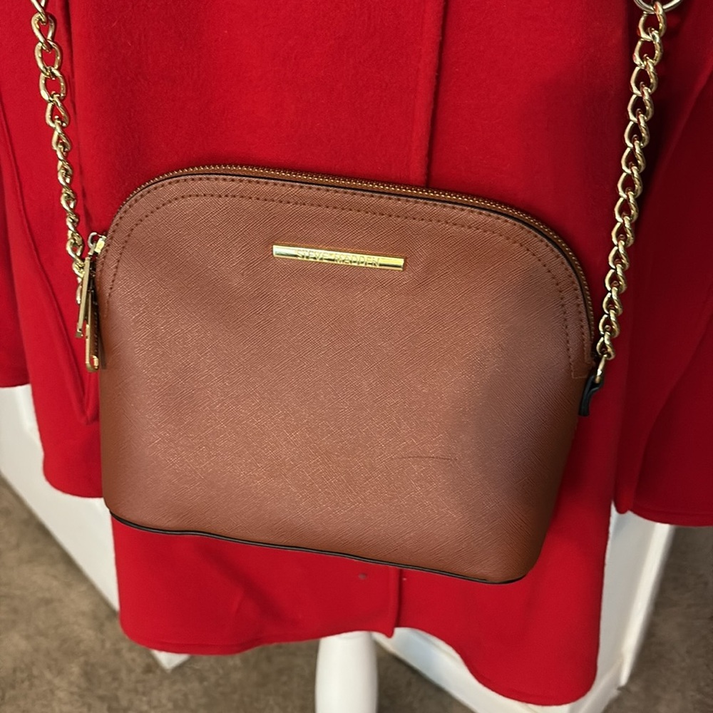 Steve Madden Brown Crossbody Bag with Gold Chain